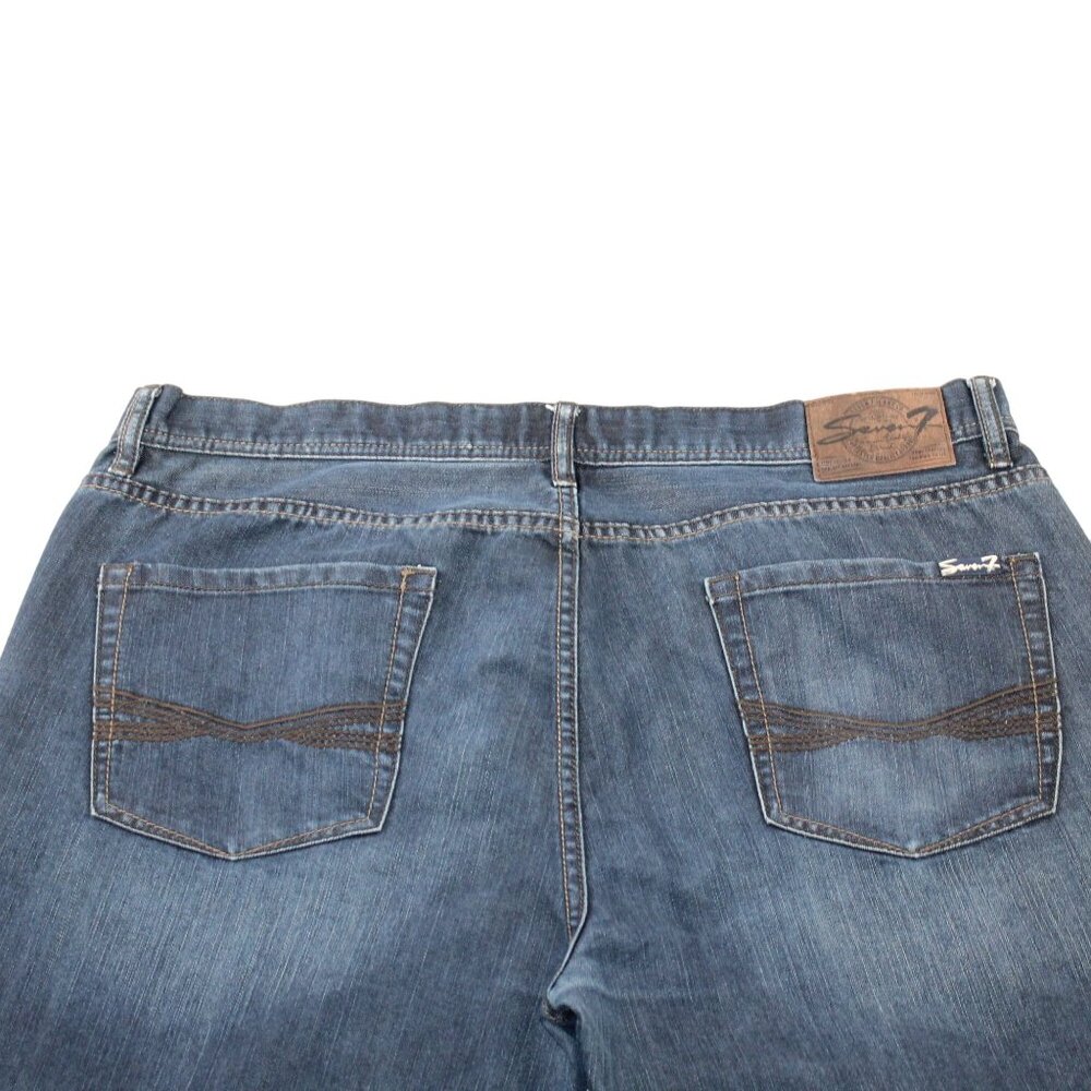 Seven7 Straight Denim Jeans Mens Size 39 X 31 Blue Dark Wash 5-Pocket Whisker - Picture 5 of 14